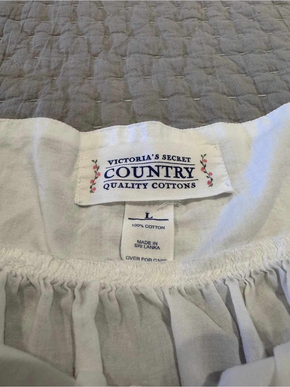 NWOT Vintage Victoria’s Secret Country Cottons Long White Lace Trim Nightgown - Picture 4 of 5